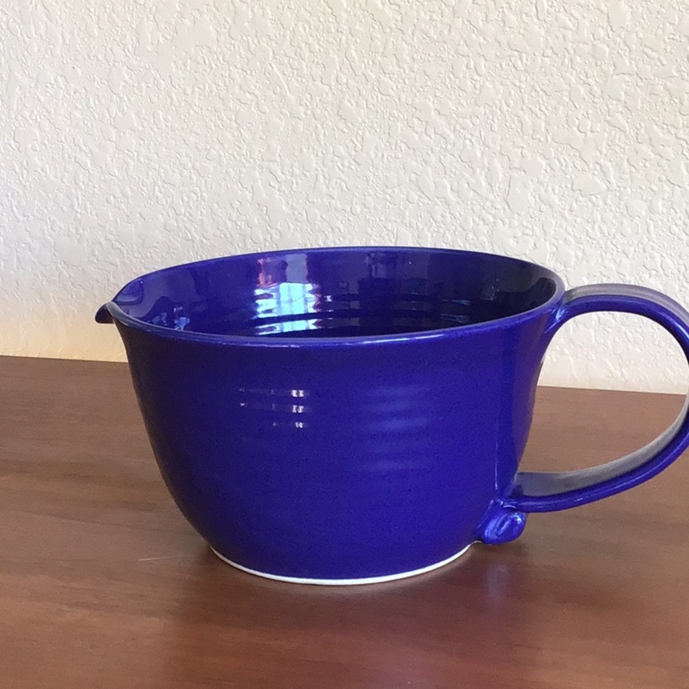 Cobalt Blue Stoneware Mixing Bowl